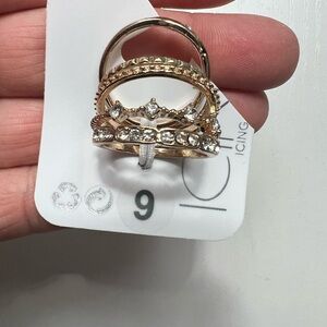 Icing Gold and Silver Ring Set